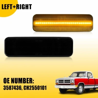 2x Luces de señalización LED delanteras LED ahumadas para Plymouth Barracuda/Satélite 1972-74 Foto 1 de 4