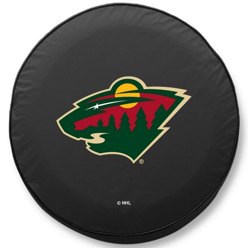 Holland Bar Stool TCJMinWldBK-27 x 8 Minnesota Wild Tire Cover-Black - Image 1 of 1