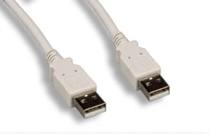 USB 2.0 CABLE CORD 6FT TYPE A MALE to TYPE A MALE A-A 6 FT BEIGE 6' HIGH SPEED - Picture 1 of 1