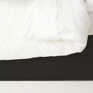 Ardor Boudoir Channel Quilted Valance Queen Size Bed Skirt Fit Base Cover Black - Picture 1 of 3