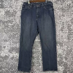 Wrangler Relaxed Fit Mens 36 X 30 (Actual 35 X 29.5) Blue Jeans Straight Leg - Picture 1 of 12