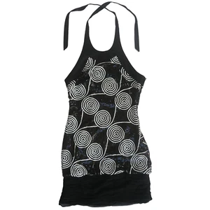 Cache Pailletten Kleid kurz Neckholder tailliert gerafft gefüttert B&W Gr. 6 - Bild 1 von 5