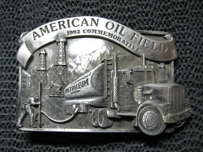 CAMPO PETROLÍFERO AMERICANO 1982 HEBILLA DE CINTURÓN CONMEMORATIVA! ¡VINTAGE! RARO! ARROYO GRANDE! Foto 1 de 4
