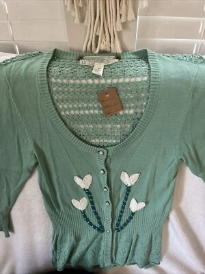 Cárdigan Nick and Mo Crochet Encaje Trasero Talla M Foto 1 de 4