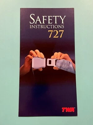 TARJETA DE SEGURIDAD TWA AIRLINES--727 Foto 1 de 2