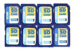Lot Of 8x Edge ProShot 128MB MEGABYTE SD Camera Memory Cards - Picture 1 of 1