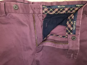 Brooks Brothers Advantage Chino Milano Fit Size 34x32 Burgundy - Picture 1 of 9