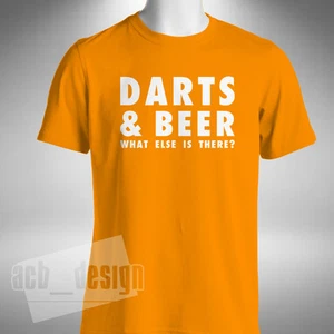 Darts and Beer Men's T-Shirt Funny Taylor Van Gerwen Anderson Wright Lewis Wade - Picture 1 of 7