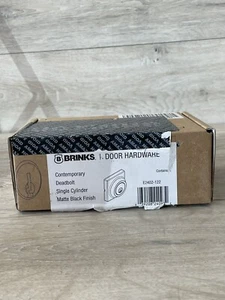 Brinks Contemporary Deadbolt Single Cylinder Matte Black Finished E2402-122 - Picture 1 of 5