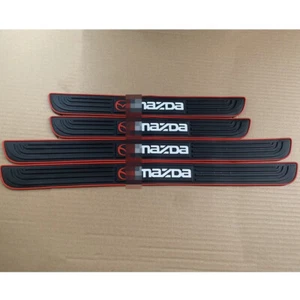 4PCS For Mazda Accessories Car Door Scuff Sill Cover Panel Step Protector Black - Picture 1 of 7
