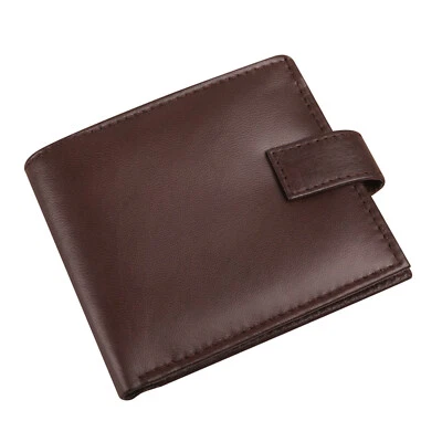 Mens Slim Leather Wallet RFID Blocking Credit ID Card Holder Zipper Coin Pocket - Image 1 of 4