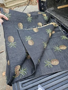 Home Decor SCHWARZ Ananas Stuhl Sofa Bank Polsterung 2-3/4 Yards Gewebt - Bild 1 von 8