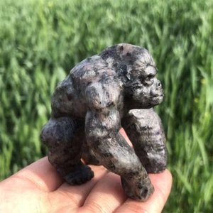 1x Natural Flame's Stone Orangutan Skull Quartz Crystal Carved Skull Specimen - Picture 1 of 24