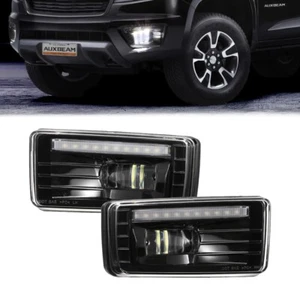 Auxbeam Pair LED Fog Light w/ DRL For Chevrolet Avalanche Silverado 1500 2500 - Picture 1 of 12