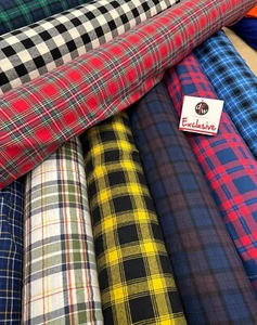 Tessuto 100% cotone spazzolato flanella tartan Wincyette larghezza 150 cm - Foto 1 di 10
