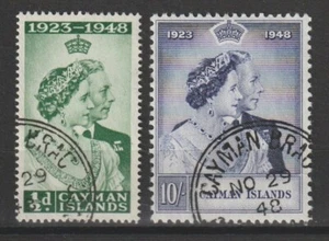 CAYMAN ISLANDS 1948 SG 129/130 USED - Picture 1 of 1
