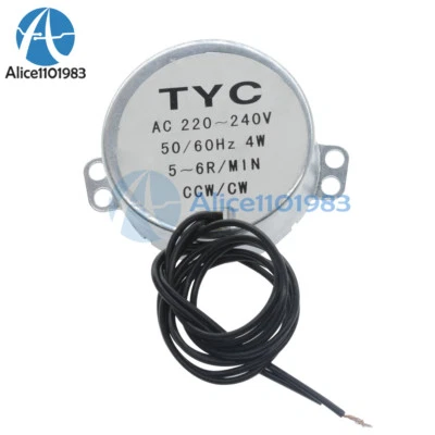 5-6U/min robuster Synchronmotor TYC-50 AC 220V-240V Drehmoment 4KGF.CM 4W CW/CCW - Bild 1 von 4