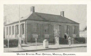 Cartolina Oklahoma Madill U.S. Post Office Marshall County inutilizzata nrMINT c1950s - Foto 1 di 1