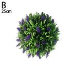 25cm Topiary Ball Artificial Lavender Flower Hanging Basket Home Fake Plant D ~т