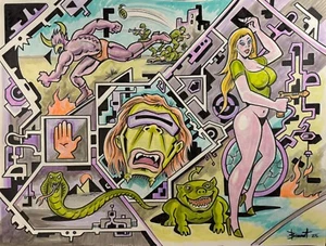 DIAGONAL STUDY ** MIKE BENNETT'S ORIGINAL ART (2025) 02/24/25 - Picture 1 of 1