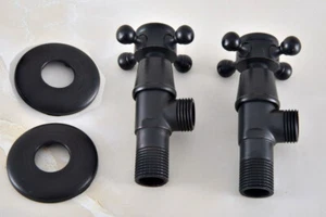 Grifo de sujeción angular de baño de bronce frotado con aceite válvula de cierre de 1/2"" macho Qav349" 2 piezas - Imagen 1 de 5