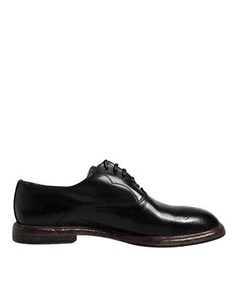 Dolce&Gabbana Men Black Derby Shoes Patent Leather Lace Up Formal Booties EUR 42 - Picture 1 of 7