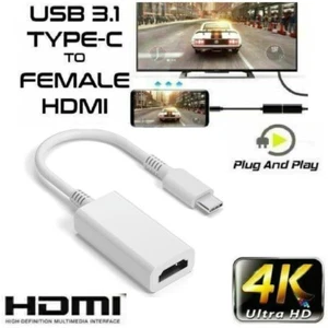 NEW USB Type C to HDMI HDTV TV Cable Adapter Converter For Macbook Android Phone - Picture 1 of 1
