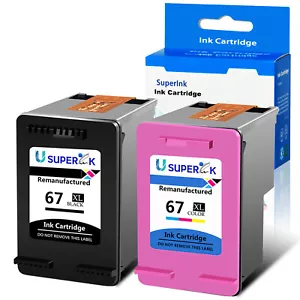 Ersatz 67XL 67 Schwarz/Farbe Tinte für HP DeskJet 1255 2722 2732 2752 2755 4155 - Bild 1 von 17
