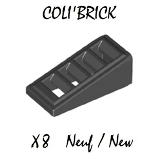 Lego 61409 - 8x Brique Grille / Slope 18 2x1x2 - Noir / Black - NEUF - Picture 1 of 1