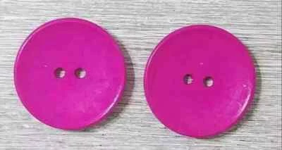 large wood hot pink buttons sewing 2 holes 1 1/8 inch new - Image 1 of 2