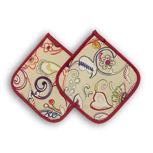 Presine da cucina in cotone Vingi set 2 pezzi stampate made in Italy 3730 - Foto 1 di 1