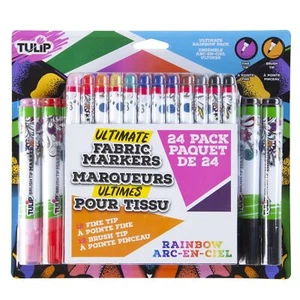 Tulip Ultimate Fabric Brush & Fine Tip Markers 24/Pkg-Rainbow - Picture 1 of 1