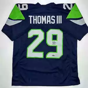 Facsimile Autographed Earl Thomas Seattle Blue Reprint Jersey Size Men's XL - Picture 1 of 4