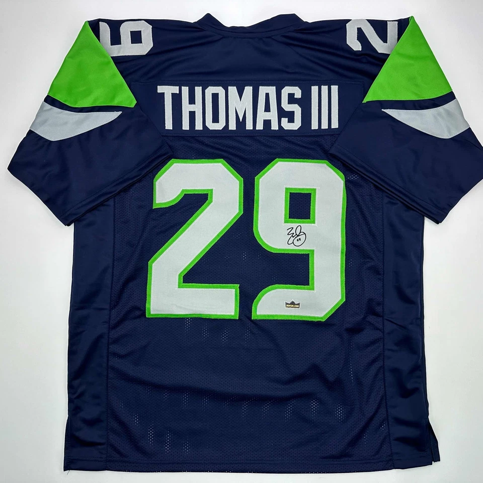 Camiseta deportiva facsímil autografiada Earl Thomas Seattle azul reimpresión talla XL para hombre Foto 1 de 4