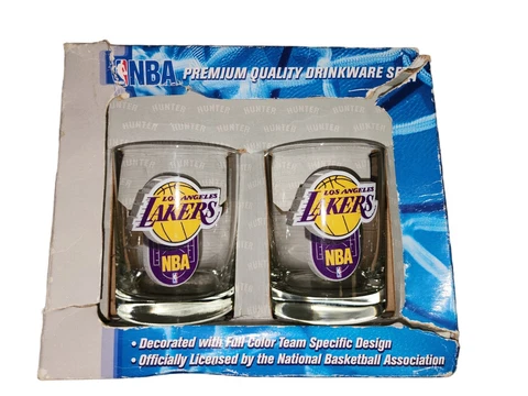 NBA Los Angeles Lakers 2 Pc Tumbler Glass Set Hunter Brand 0381 Cover