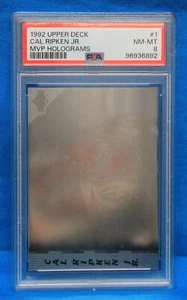 Cubierta superior 1992 #1 Cal Ripken Jr PSA 8 casi nuevo-como nuevo # 96936892 ¡Hologramas MVP!!! - Imagen 1 de 2