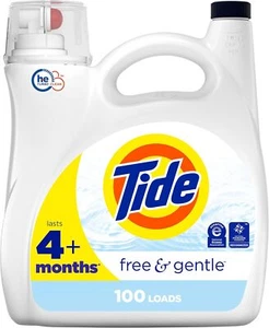 Tide Free & Gentle Laundry Detergent Liquid, HE Compatible, 100 Loads, 132 fl oz - Picture 1 of 3