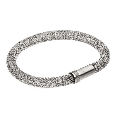 Ernstes Design Edvita Armreif A73 Edelstahl Strickarmband 7 mm Armband 19 21cm - Bild 1 von 3