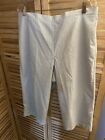 Alfred Dunner Capri Pants Size 16  Turquoise & White Check Back Elastic Waist