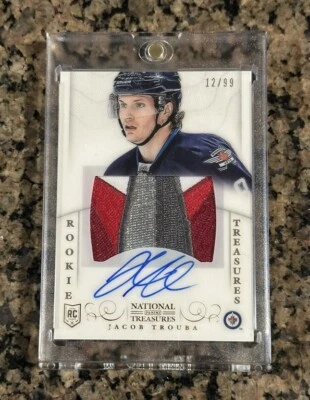 13-14 Panini National Treasures Auto Rookie Patch JACOB TROUBA 3CLR RPA # /99 - Image 1 of 2