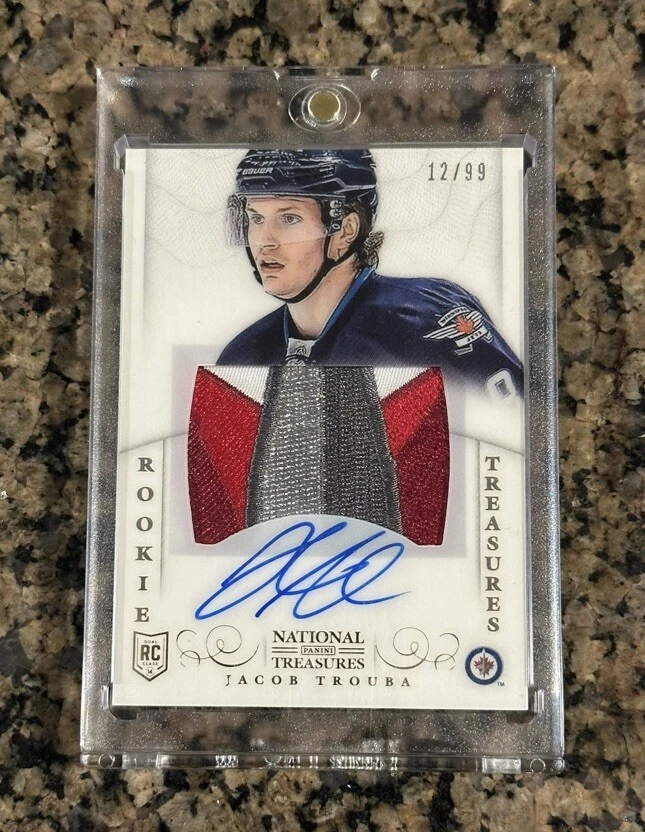 13-14 Panini National Treasures Auto Rookie Patch JACOB TROUBA 3CLR RPA # /99 - Image 1 of 2