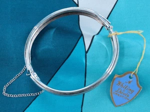Bracciale/bracciale chiusura bracciale vintage donna anni 70 NOS Whiting & Davis tono argento - Foto 1 di 9