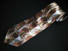 J Garcia Tie Duckworm Alarm Coll 40 Limited Edition Brown Silver Abstract Silk 