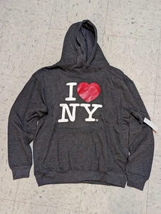 I Love NY Unisex Sweatshirt Hoodie anthrazit New York City Souvenir Geschenk klein - Bild 1 von 6
