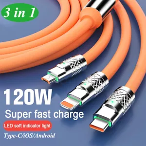 3 in 1 Fast USB Charging Cable Universal Multi Function Cell Phone Charger Cord - Picture 1 of 11