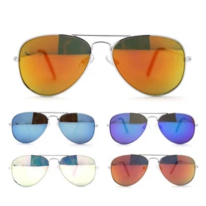 Child Size Kids Color Mirror Classic Iconic Tear Drop Officer Sunglasses - Picture 1 of 21