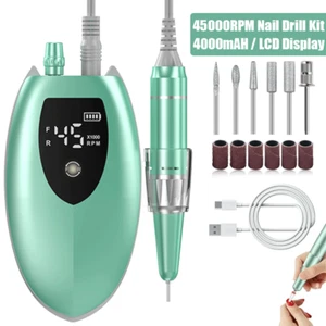 Acryl Nagelmaschine Kit Feilenbohrer für Maniküre Pediküre Wiederaufladbares Gel - Bild 1 von 13