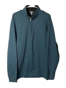 Van Heusen Flex Fleece Sweater Classic Fit Knit 1/4 Zip Pullover Blue Size XL - Picture 1 of 12