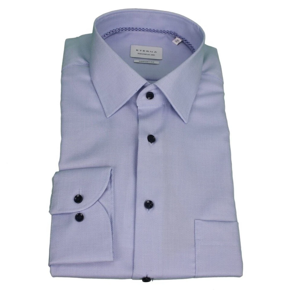 Eterna Hombre Businesshemd Manga Larga Confort Fit Azul 1098 E181 12 - Imagen 1 de 3