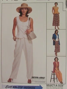 Amazing OOP McCALLS 7592 Misses Jacket Vest Pants & Skirt PATTERN 10-12-14 UC - Picture 1 of 3